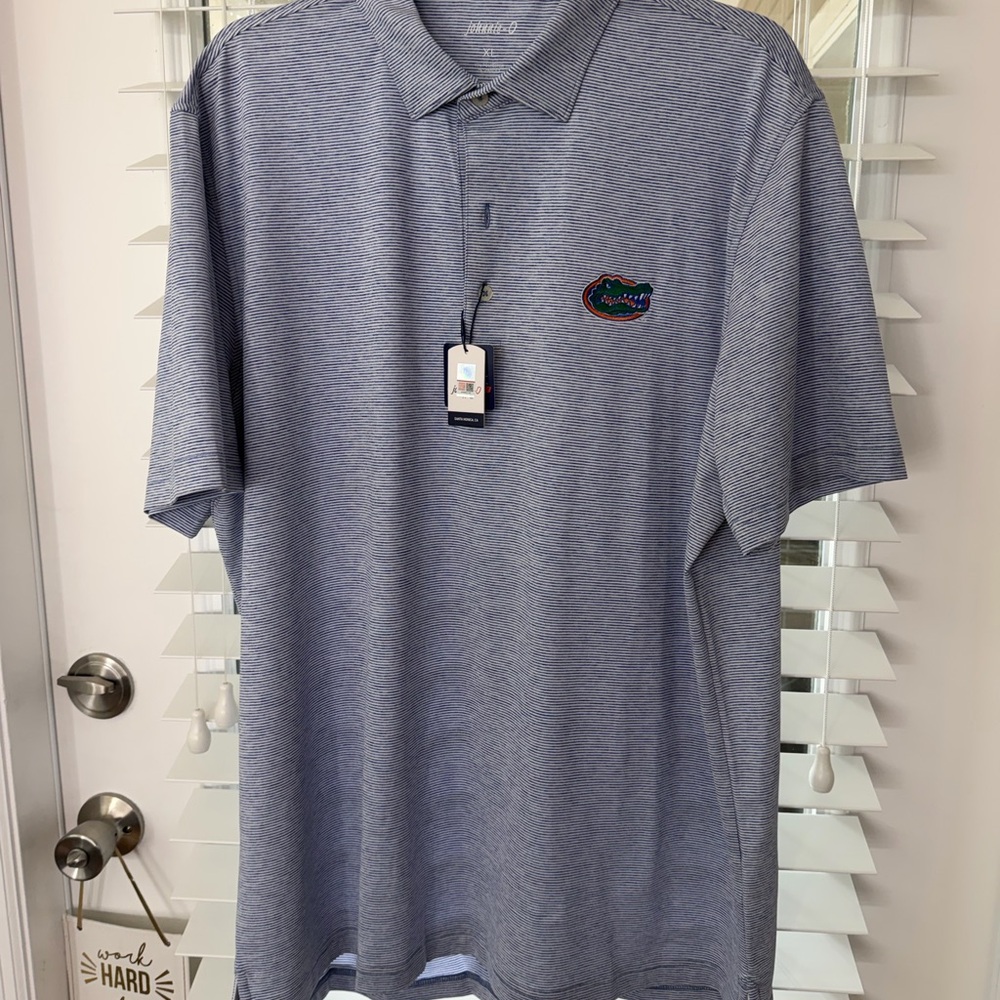 johnnie-O Striped Blue Polo Shirt